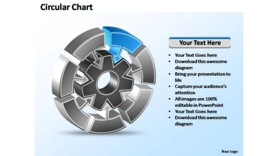 PowerPoint Template Chart Interconnected Circular Chart Ppt Slides