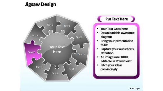 PowerPoint Template Chart Jigsaw Format Ppt Template