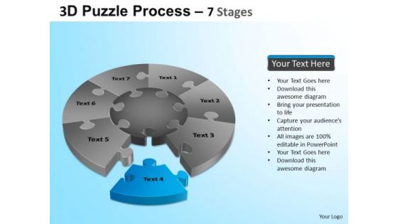 PowerPoint Template Chart Jigsaw Pie Chart Ppt Theme