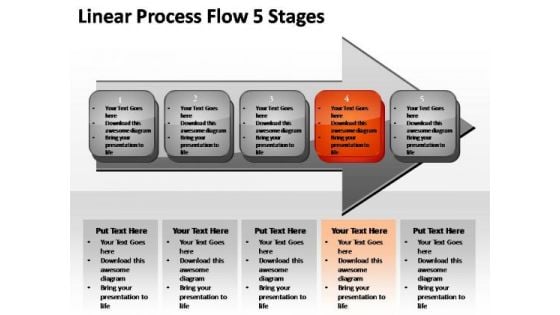 PowerPoint Template Chart Linear Process Ppt Slides