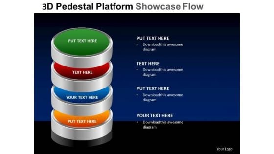 PowerPoint Template Chart Pedestal Platform Showcase Ppt Theme