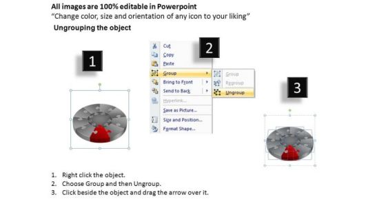 PowerPoint Template Chart Pie Chart Puzzle Process Ppt Slide Slide02