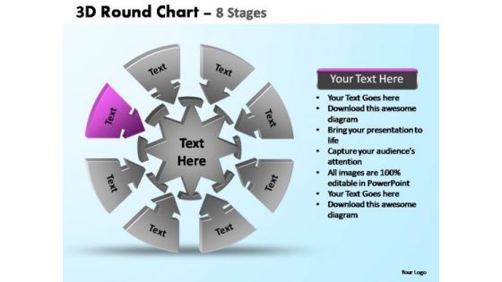 PowerPoint Template Chart Pie Chart With Arrows Ppt Slide