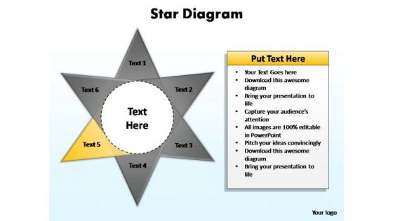 PowerPoint Template Chart Star Diagram Ppt Slide