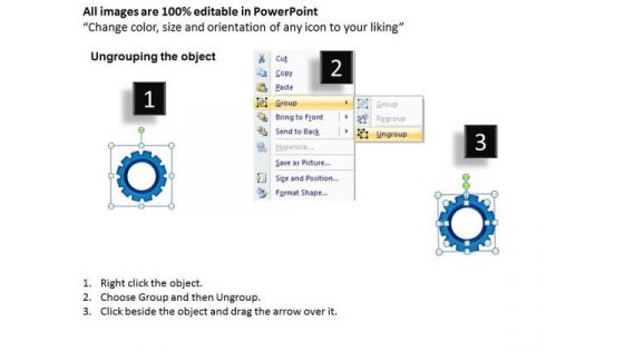 PowerPoint Template Circular Gears Process Editable Ppt Theme