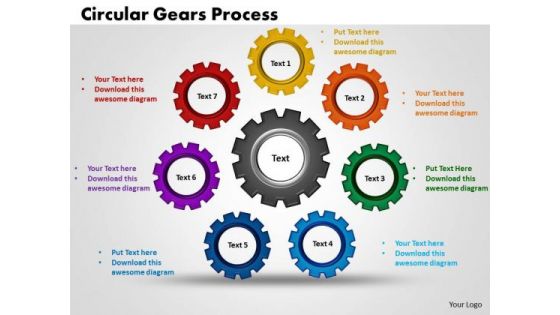 PowerPoint Template Circular Gears Process Teamwork Ppt Backgrounds