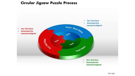 PowerPoint Template Circular Jigsaw Puzzle Teamwork Ppt Slides