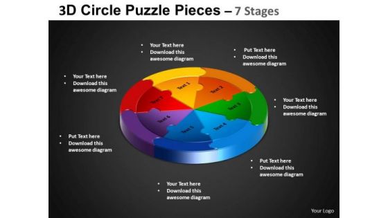 PowerPoint Template Circular Process Circle Puzzle Diagram Ppt Design