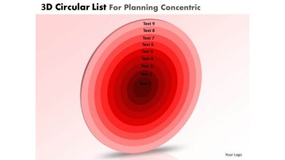 PowerPoint Template Company Competition 3d Circular Chart List Core Diagrams Ppt Presentation