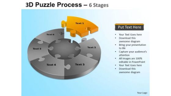 PowerPoint Template Company Jigsaw Pie Chart Ppt Slides