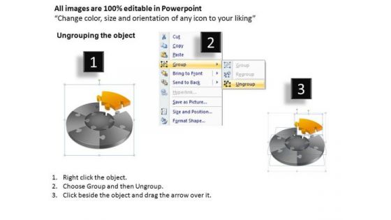 PowerPoint Template Company Jigsaw Pie Chart Ppt Slides