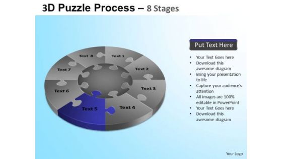 PowerPoint Template Company Success Puzzle Segment Pie Chart Ppt Design