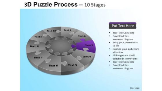 PowerPoint Template Company Success Puzzle Segment Pie Chart Ppt Slide