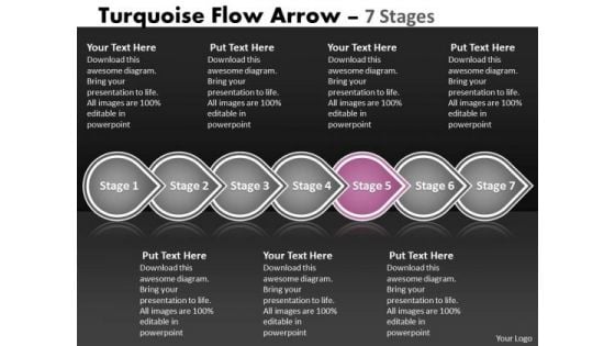 PowerPoint Template Continual Seven Stages Linear Flow Business Strategy Image