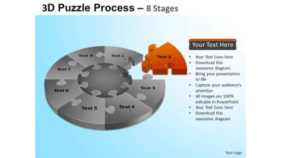 PowerPoint Template Corporate Growth Puzzle Segment Pie Chart Ppt Theme