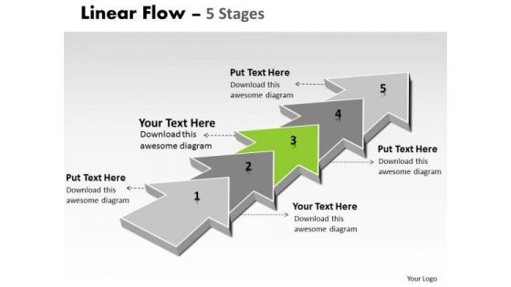 PowerPoint Template Corporation Step By Non Linear Ideas Flow Business Image