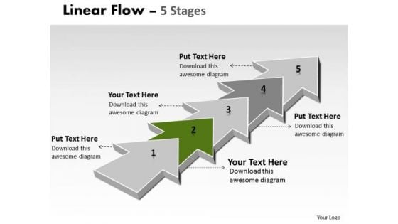 PowerPoint Template Corporation Step By Non Linear Ideas Flow Image