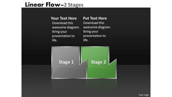 PowerPoint Template Custom Mechanism Of Linear Flow Strategy Graphic