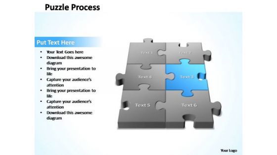 PowerPoint Template Diagram 3d Puzzle Process Ppt Slides