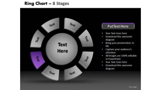 PowerPoint Template Diagram Donut With Core Ppt Theme