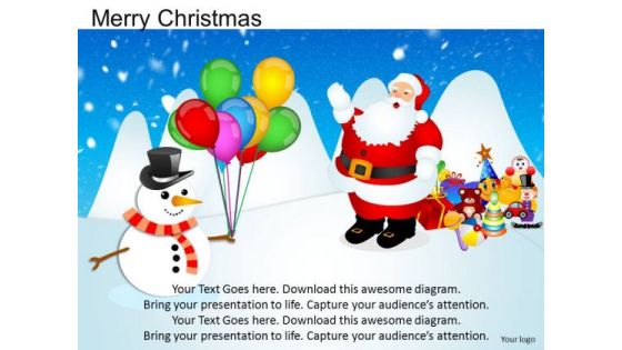 PowerPoint Template Diagram Merry Christmas Ppt Process