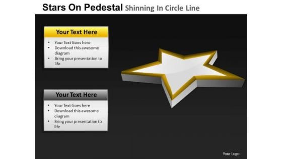 PowerPoint Template Diagram Pedestal Shinning Ppt Slides