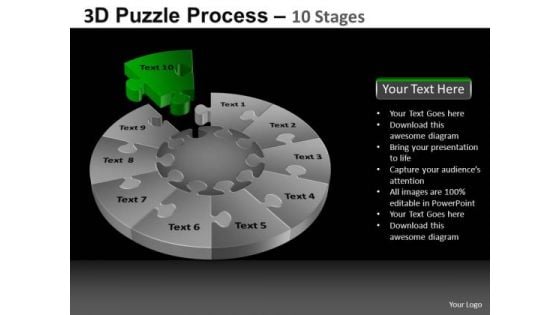 PowerPoint Template Diagram Pie Chart Puzzle Process Ppt Theme