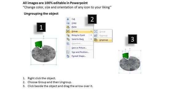 PowerPoint Template Diagram Pie Chart Puzzle Process Ppt Theme
