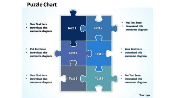 PowerPoint Template Diagram Rectangular Jigsaw Puzzle Ppt Design Slides