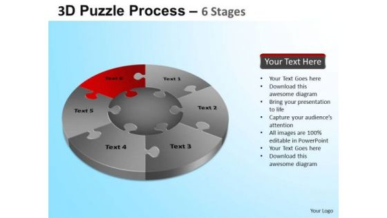 PowerPoint Template Download Jigsaw Pie Chart Ppt Backgrounds