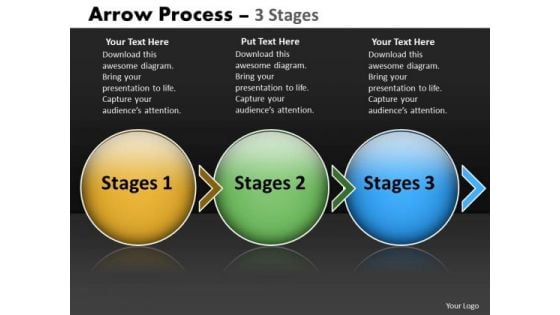 PowerPoint Template Evolution Of Three Stages Circular 3d Arrows Image