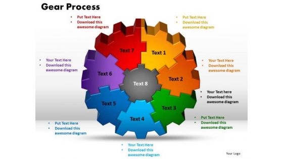 PowerPoint Template Gear Process Teamwork Ppt Backgrounds