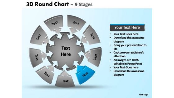 PowerPoint Template Global Pie Chart With Arrows Ppt Backgrounds