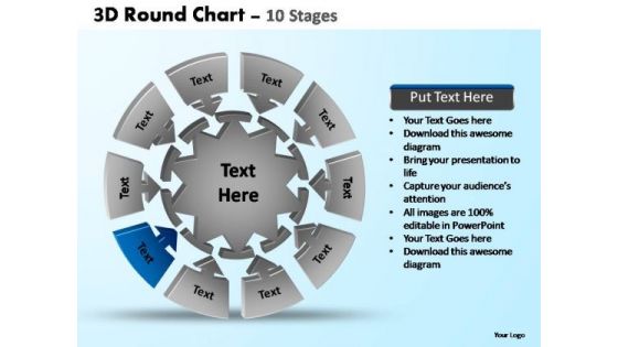 PowerPoint Template Global Pie Chart With Arrows Ppt Design