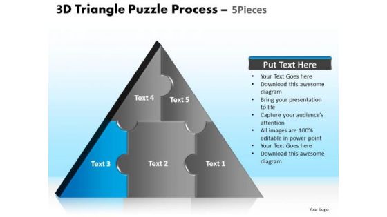 PowerPoint Template Global Triangle Puzzle Ppt Slide