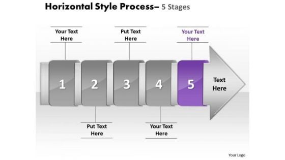 PowerPoint Template Horizontal Flow Of 5 Stage Network Diagram Image