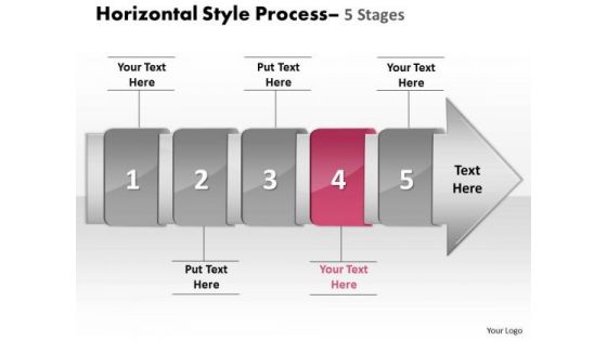 PowerPoint Template Horizontal Flow Of 5 Stage Network Diagram Ppt Image