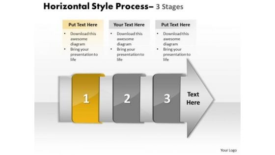 PowerPoint Template Horizontal Steps Working With Slide Numbers Demonstration Image