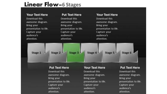 PowerPoint Template Illustration Of Six Sequential Steps Route Design