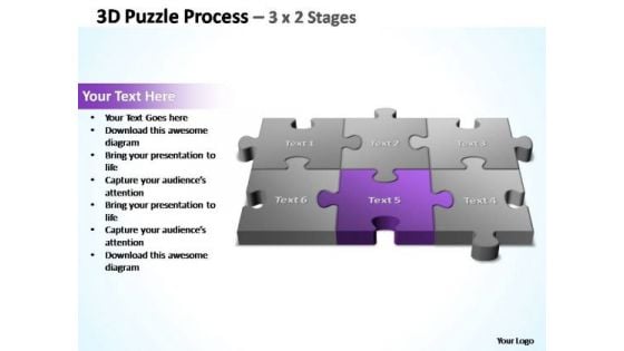 PowerPoint Template Image 3d Puzzle Process Ppt Slides