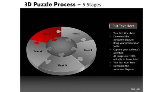 PowerPoint Template Image Pie Chart Puzzle Process Ppt Templates