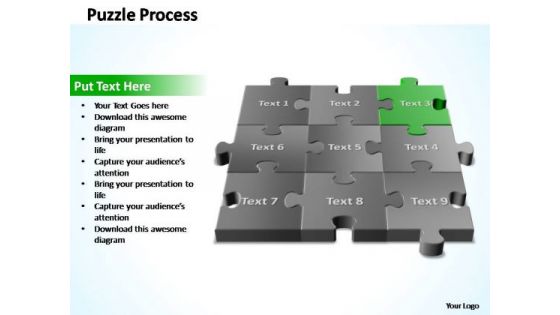PowerPoint Template Leadership 3d Puzzle Process Ppt Slide