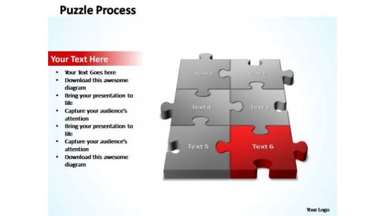 PowerPoint Template Leadership 3d Puzzle Process Ppt Slides