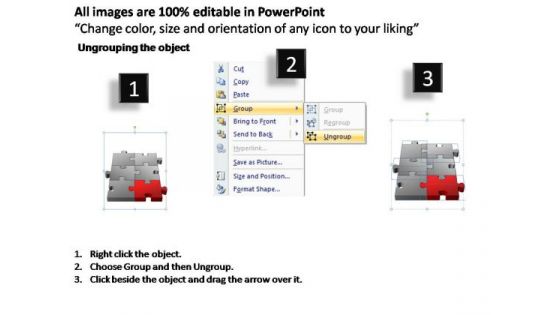 PowerPoint Template Leadership 3d Puzzle Process Ppt Slides