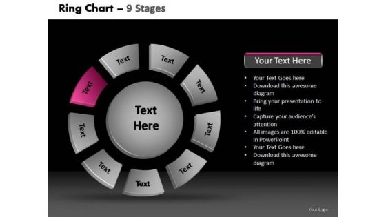 PowerPoint Template Leadership Donut With Core Ppt Slide Designs