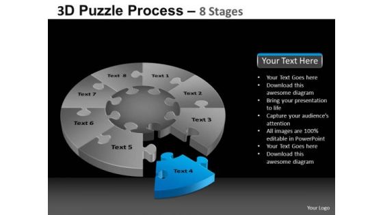 PowerPoint Template Leadership Pie Chart Puzzle Process Ppt Design Slides