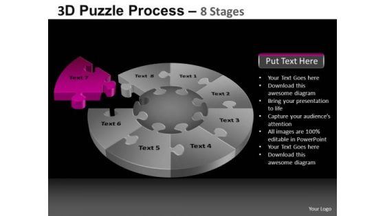 PowerPoint Template Leadership Pie Chart Puzzle Process Ppt Layouts