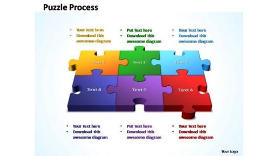 PowerPoint Template Marketing 3d Puzzle Process Ppt Slides