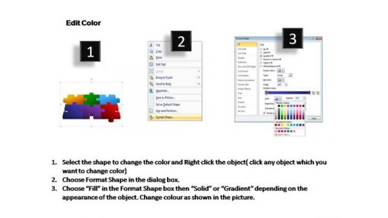 PowerPoint Template Marketing 3d Puzzle Process Ppt Slides