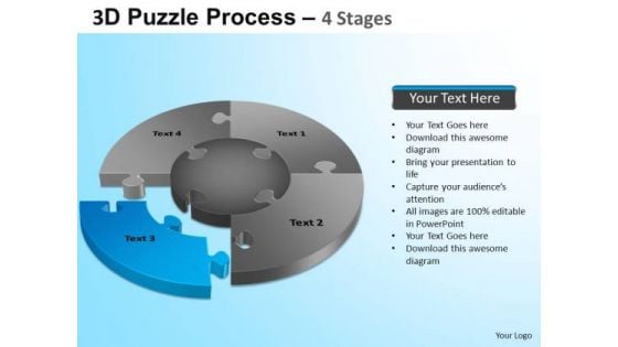 PowerPoint Template Marketing Jigsaw Pie Chart Ppt Slide Designs